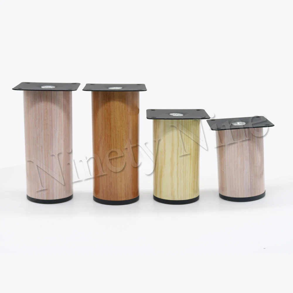 

4Pcs Wood grain Durable Stainless Steel Cylindrical Furniture Legs Sofa Table Cabinet Feet 64*80mm 64*90mm 64*120mm