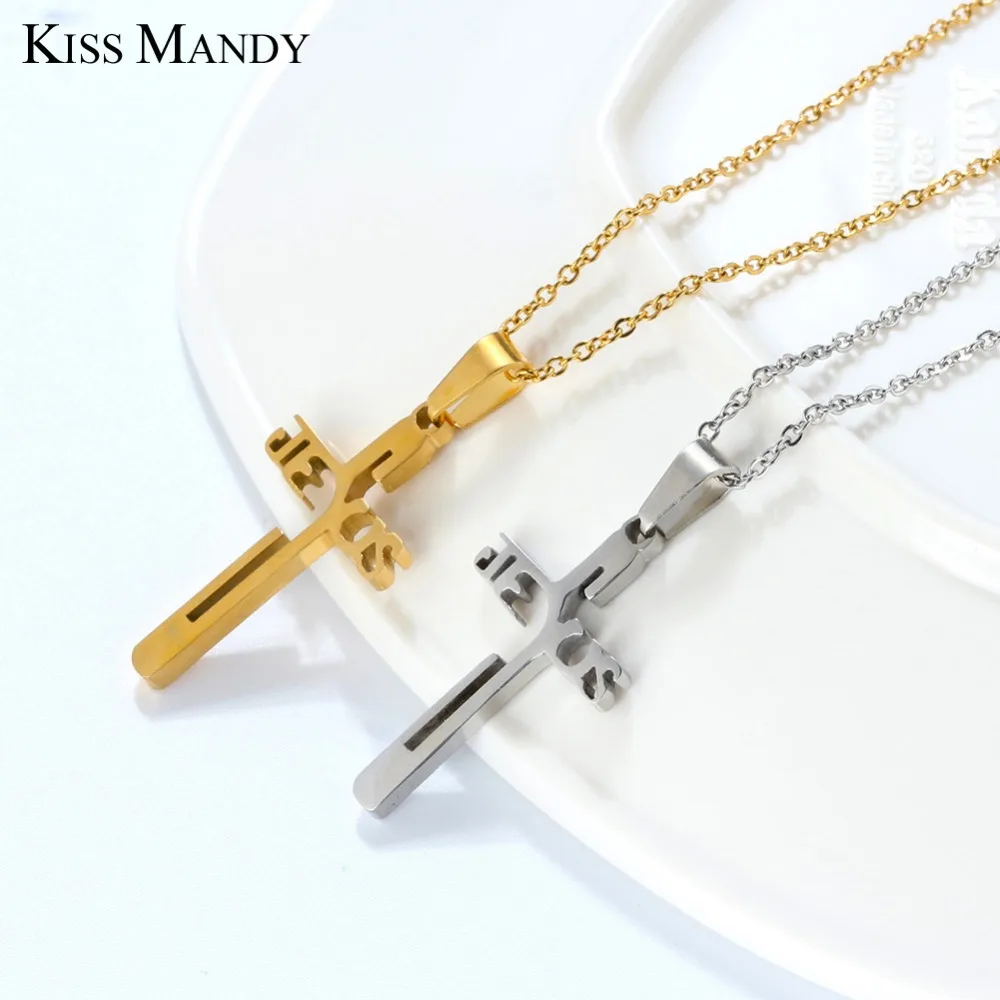 MoAndy Necklace Chain Stainless Steel Necklace Square Cubic Zirconia Women Necklace