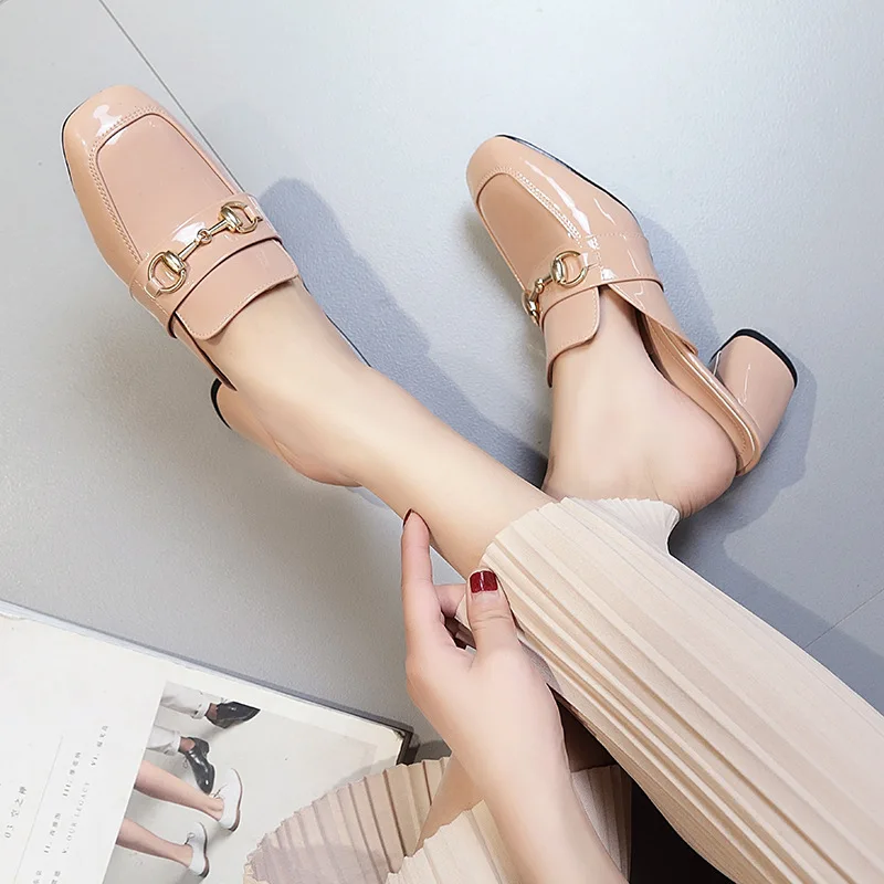 

Summer 2019 new with elegant wild sandals female thick with Roman sandals shoes