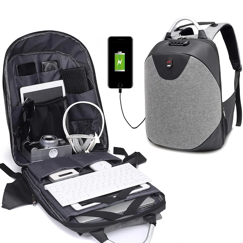 

2018 NEW Men School 15.6 Laptop backpack Waterproof Mochila men Casual Travel Business USB Back pack Male Bag Anti-theft Gift