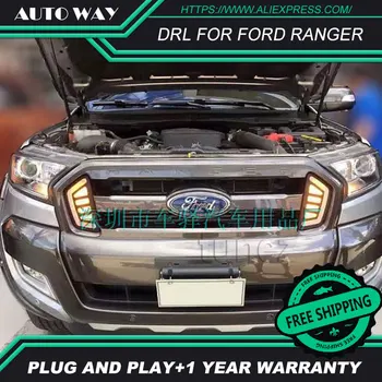 

Free shipping ! 12V 6000k LED DRL Daytime running light Case for FORD RANGER 2015 2016 fog lamp frame Fog light Car styling