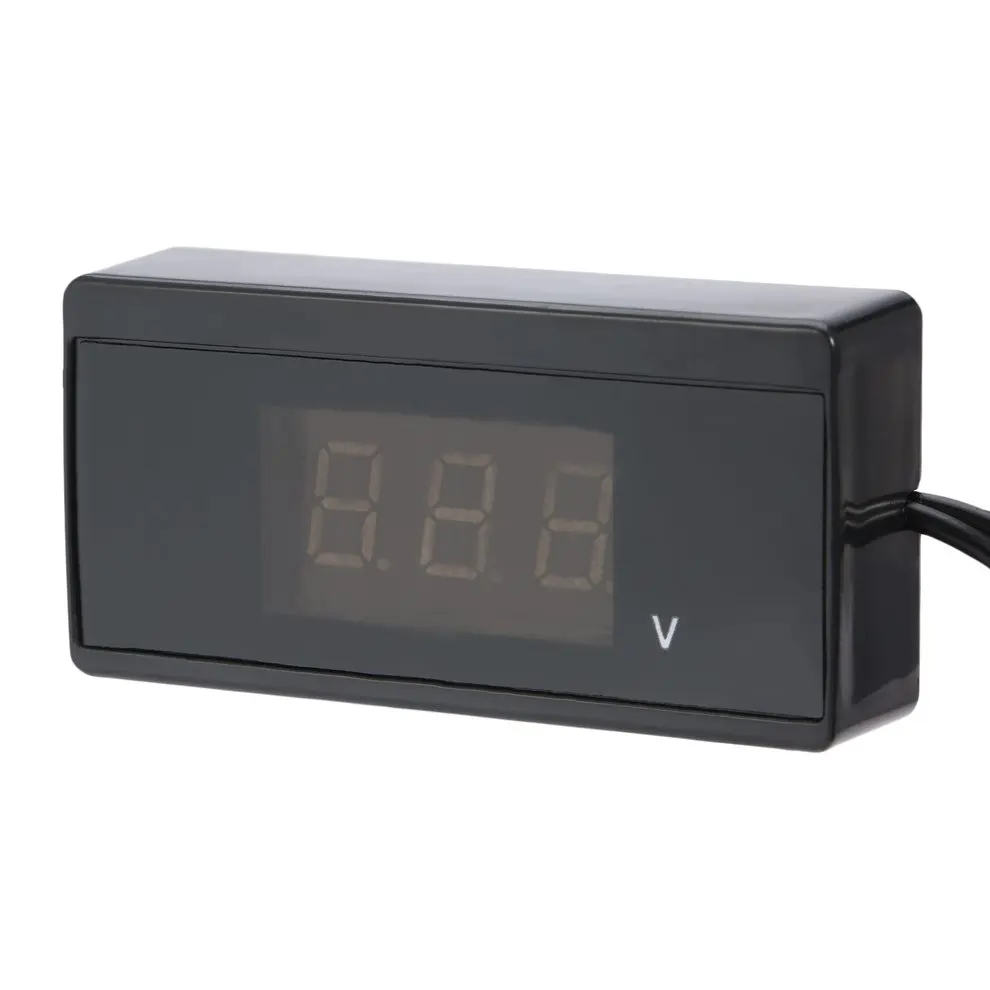 

1PC Mini Digital Auto Car Battery Voltmeter Thermometer Voltage Meter Volt Tester Gauge Monitor External Temperature Sensor