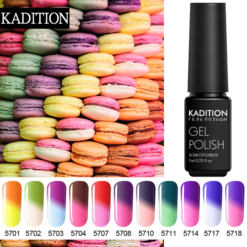 

KADITION Thermal Temperature Change Series Gel Nail Polish Color Soak Off Semi Permanent UV Chameleon Gel Varnish Design Art