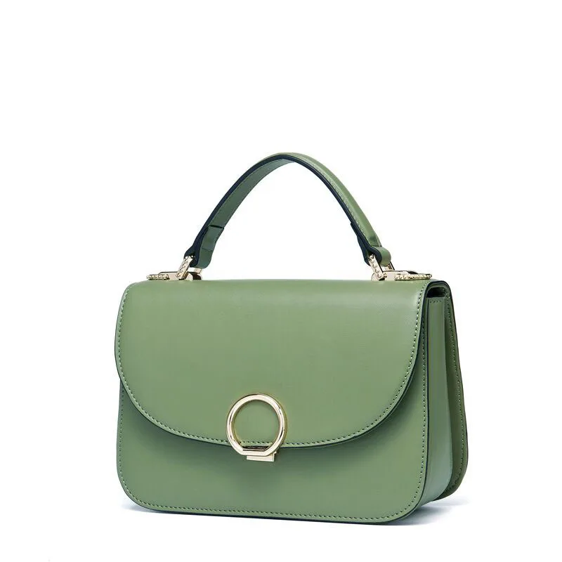 

The first layer of leather shoulder bag new portable metal ring European style one generation wholesale leather handbag