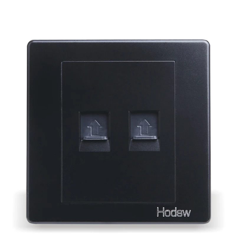 Home Installed Wall Switch Socket 86 Type Concealed Black Steel Frame Double font b Computer b