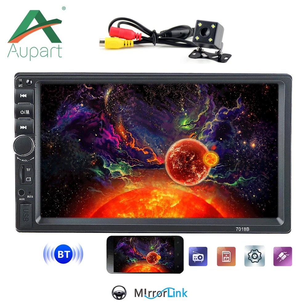 

2din Car Radio 7" HD Autoradio Multimedia Player 2 DIN Touch Screen Auto audio Car Stereo MP5 Bluetooth USB TF FM Camera 7018B