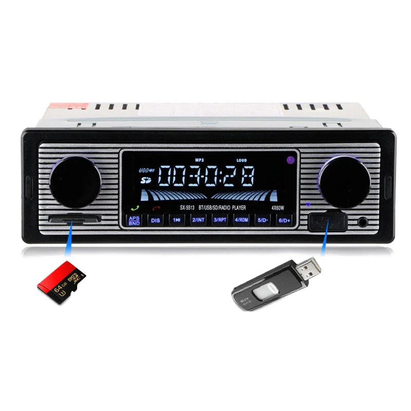 Bluetooth Vintage Car Radio MP3 Player Stereo USB AUX Classic Car Stereo Audio