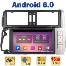 1024*600 Quad Core 2GB RAM 4G LTE SIM WIFI Android 6 Car DVD Player Radio For Toyota Land cruiser Prado 150 2010-2013 DAB+AUX
