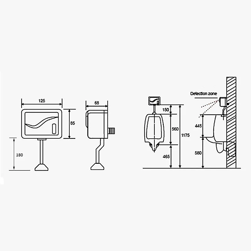 Автоматический Инфракрасный датчик flusher писсуар, туалет писсуар индукции сливной клапан, настенный инфракрасный датчик стоял писсуар, J18068