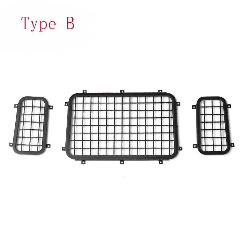 

1Set Side Window Net Rear Side Windows Mesh Stainless Steel Tailgate Window Mesh for 1:10 Landrover Defender Rock Crawler RC Car