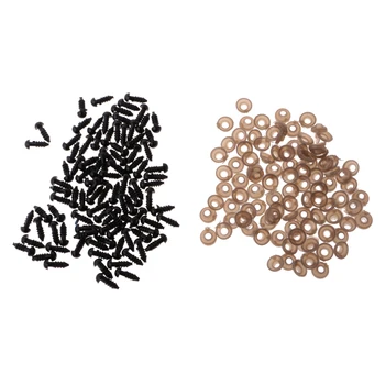 

100Pcs Solid 6/8mm Black Plastic Safety Eyes Nose with BACKS for Making Teddy Bear Doll Animal Crafts Sewing Dolls Accessories