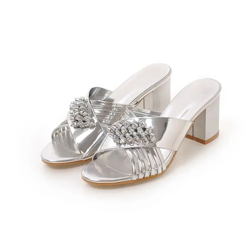 BLXQPYT, Горячая Распродажа, большие и маленькие размеры 33-45, женские сандалии Модные модельные туфли пикантные туфли на высоком каблуке Женская обувь, 878 - Цвет: Серебристый