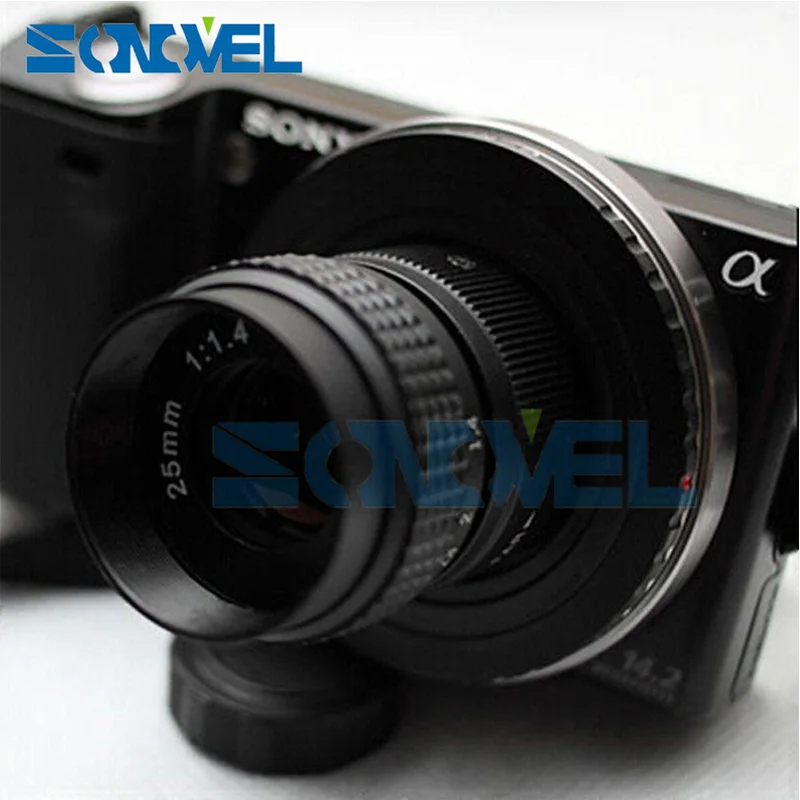 25 мм CC TV F1.4 Movie lens + C Mount металлическая бленда для Sony E A6100 A6000 A5100 A5000 A3000 NEX VG20|c mount|lens c