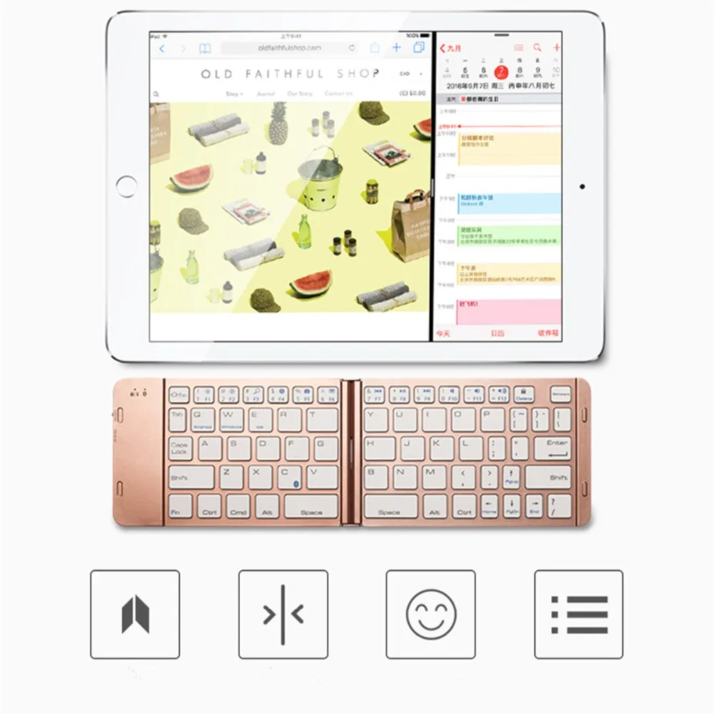 Kemile Складная портативная Универсальная беспроводная Bluetooth 3 0 клавиатура для ipad
