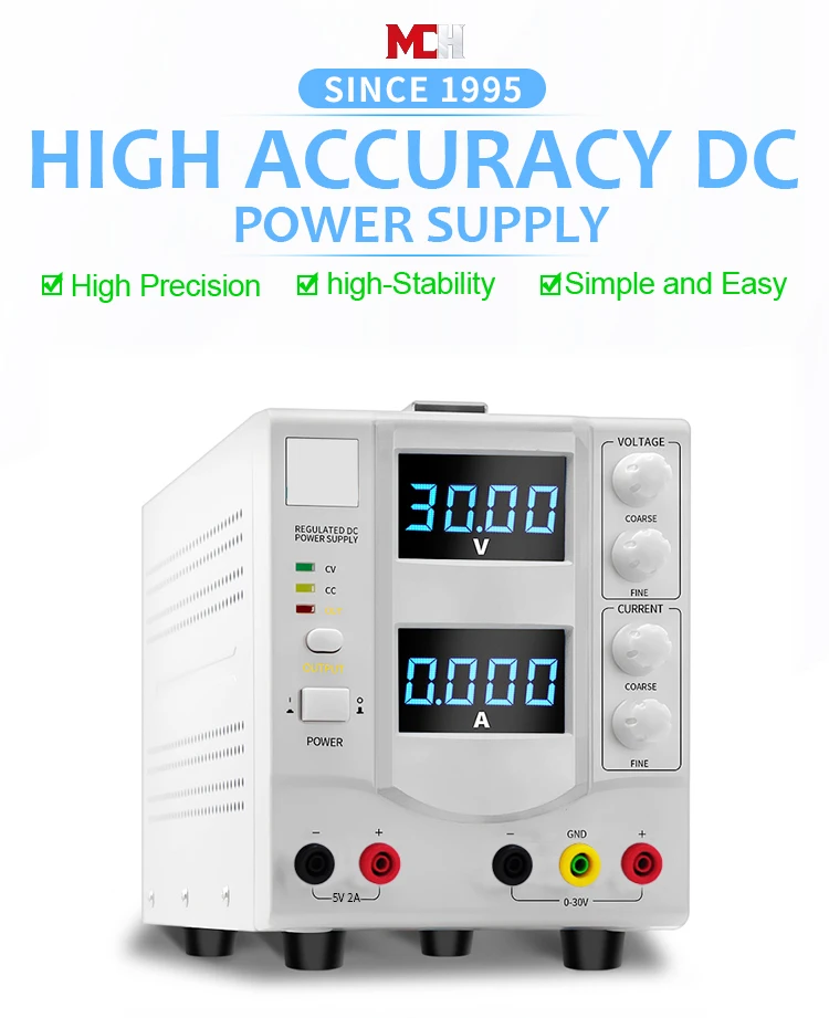 Высокая точность Линейный источник питания постоянного тока 30 в 2A 3A 5A Регулируемый 5 в 2A фиксированный выход DC Регулируемый источник питания настольный источник питания