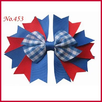 

300 pcs BLESSING Good Girl 4.5" Novel A-Swallowtail Hair Bows Clip 227 No.