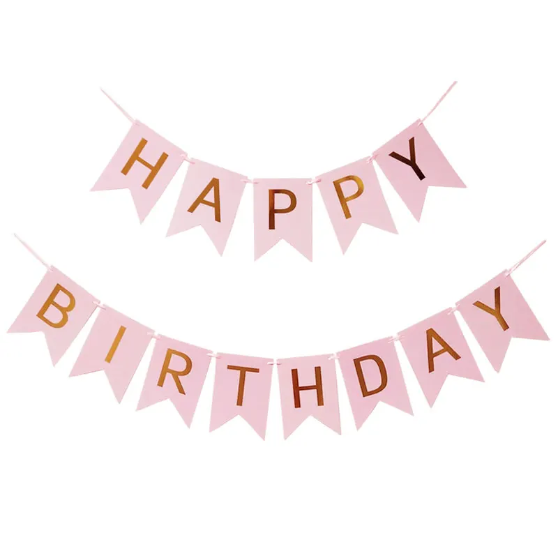 

1 Lot Paper Happy Birthday Banner Party Decorations Kids Garland Children Baby Boy Girl Child Bunting Adult Favors Supplies