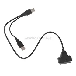 USB 2,0 для SATA 7 + 15 Pin Y-Splitter Кабель-адаптер для 2,5 "HDD жесткий диск # H029