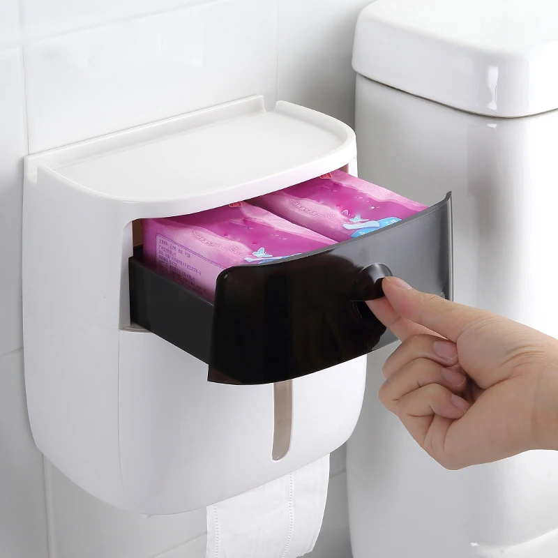 Baratos Soporte de papel higiénico multipropósito para accesorios de baño caja de almacenamiento impermeable colocar cosas de teléfono dispensador de papel higiénico