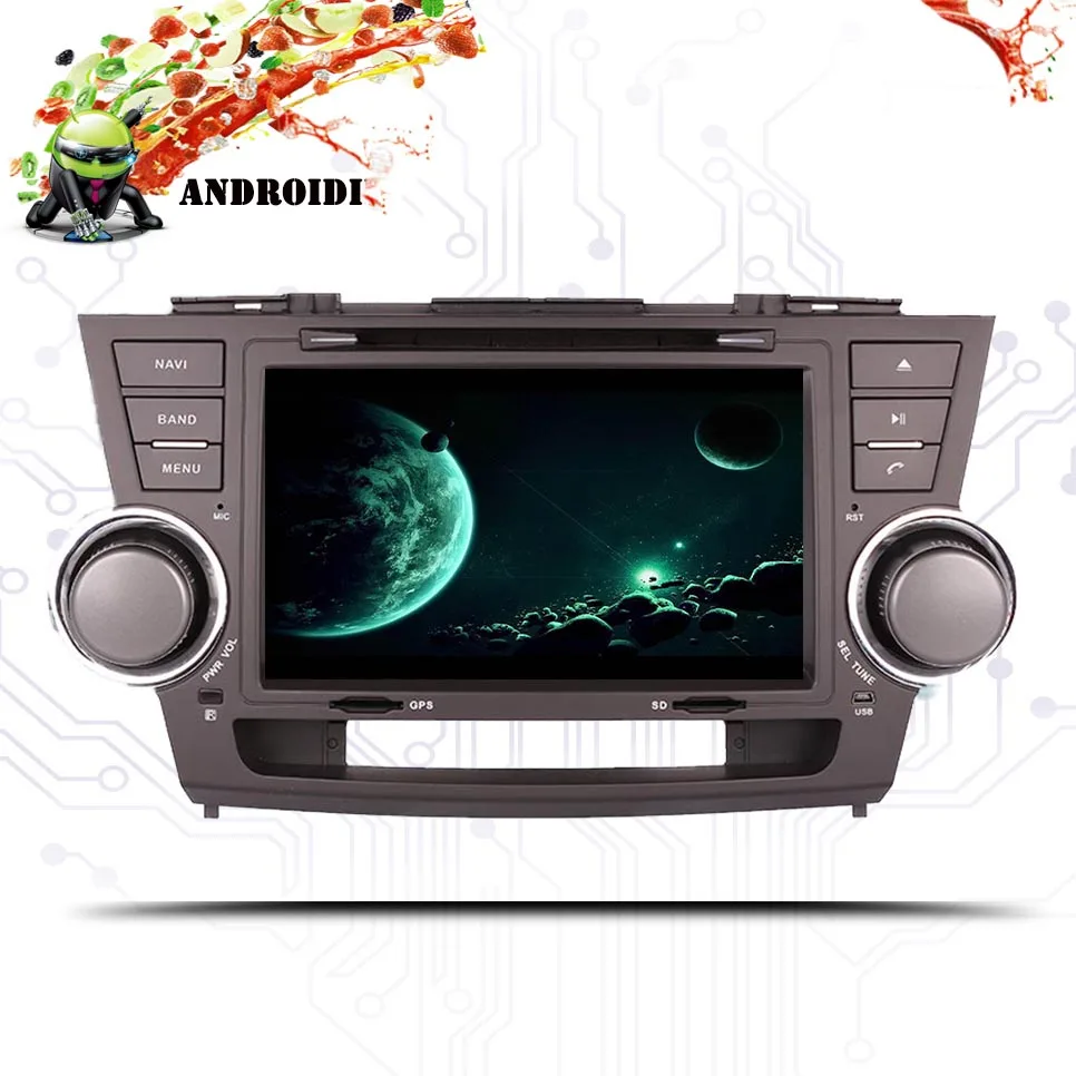 Восьмиядерный 8 &quotAndroid 10.0Car Radio GPS DVD Navi для Toyota HIGHLANDER 09 2010 2011 2012 2013 с навигацией Авто