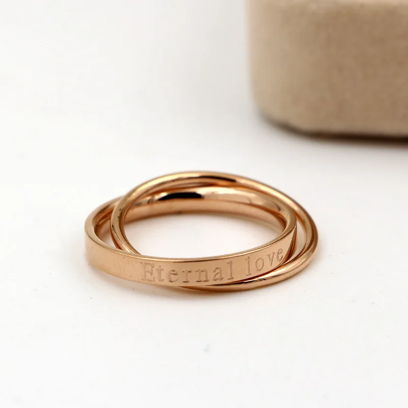 2017 New "eternal love" double circle layers Ring fashion popular style