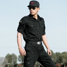 Тактическая рубашка 101 Дивизионная черная охотничья одежда мужская армейская Военная спортивная одежда спецназа черная хлопковая рубашка