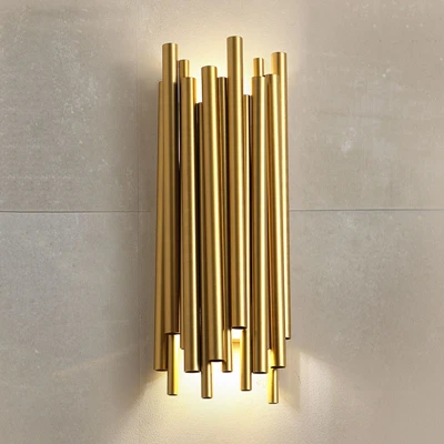 Дизайн Брубек настенный светильник роскошный золотой алюминиевый трубчатый промышленный настенный светильник для дома светодиодный настенный светильник с аппликацией Murale - Цвет абажура: Sand Gold