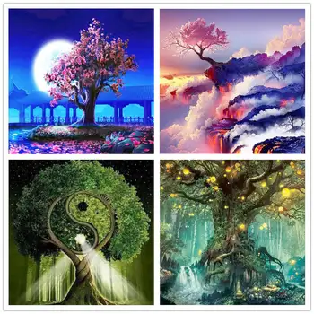 

Diy 5D Diamond Embroidery Cartoon Tree 5D Diamond Mosaic Sale Magic Trees Diamond Painting Kits Wonderful Tree Daimond-painting