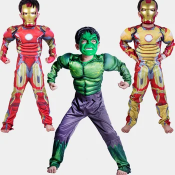 

Iron Man Muscle Costume Ironman Spider Man Superhero for Kids Movie Costumes for Man Halloween Party Cosplay Birthday Gift