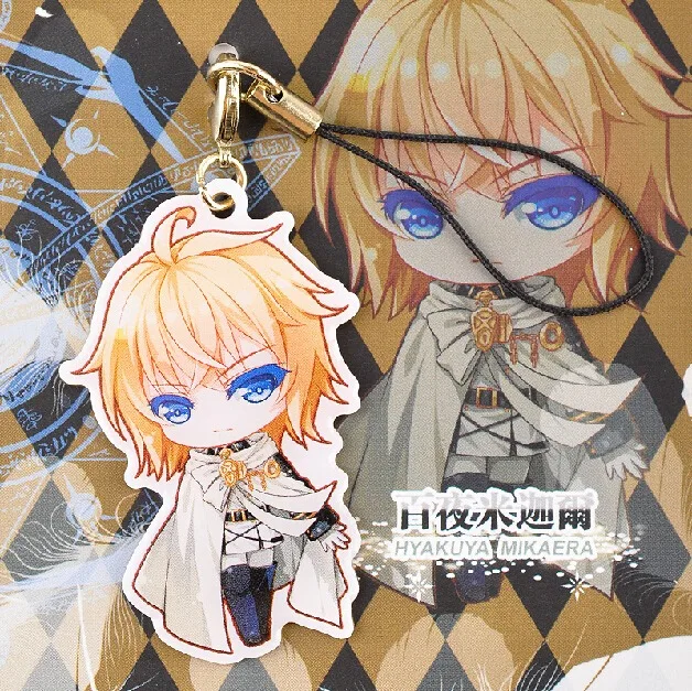 

New Seraph of the End Mikaela Cute Anime Character Metal Pendant Key Chain Phone Strap