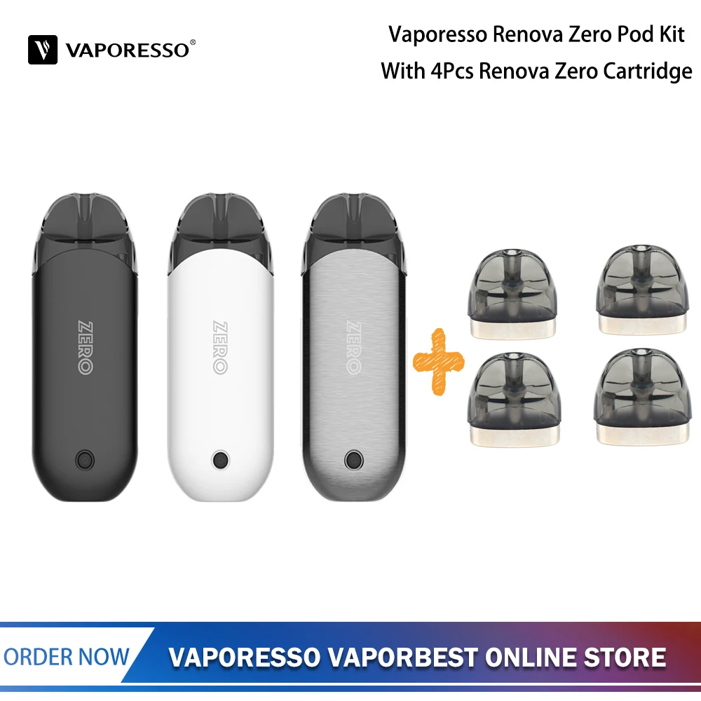 

Original Vaporesso Renova Zero Electronic Cigarette With 2ml 4Pc Cartridges 650mah battery Mod VS Vaporesso Nexus Starter E Cig