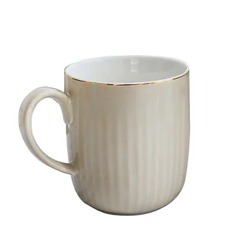 

Scandinavian Golden Belly Pottery Ins Stripe Creative Coffee Cup Mug Office Cup