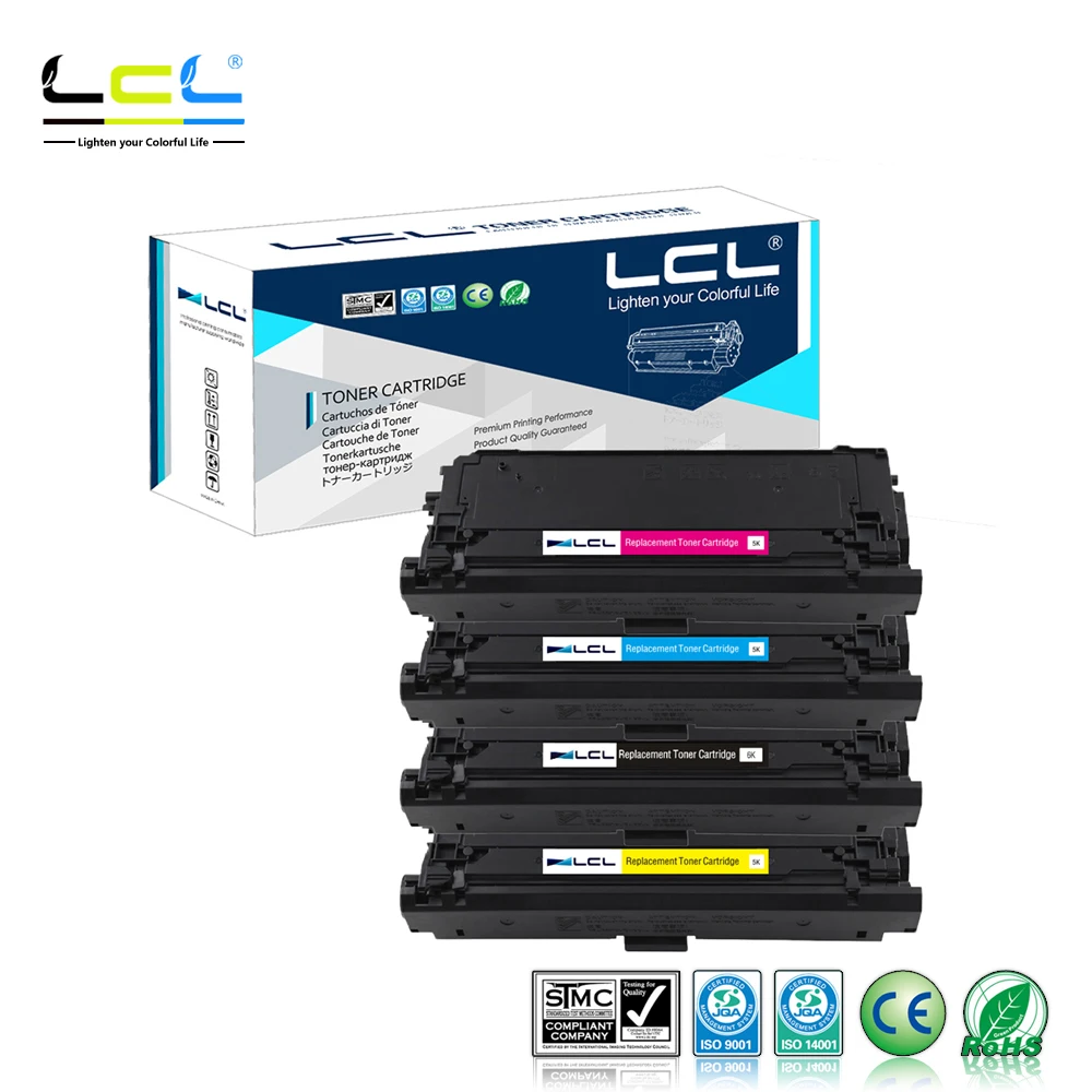 

LCL 508A CF360A (4-Pack KCMY) Toner Cartridge Compatible for HP LaserJet M552dn M553dn M553n M553x