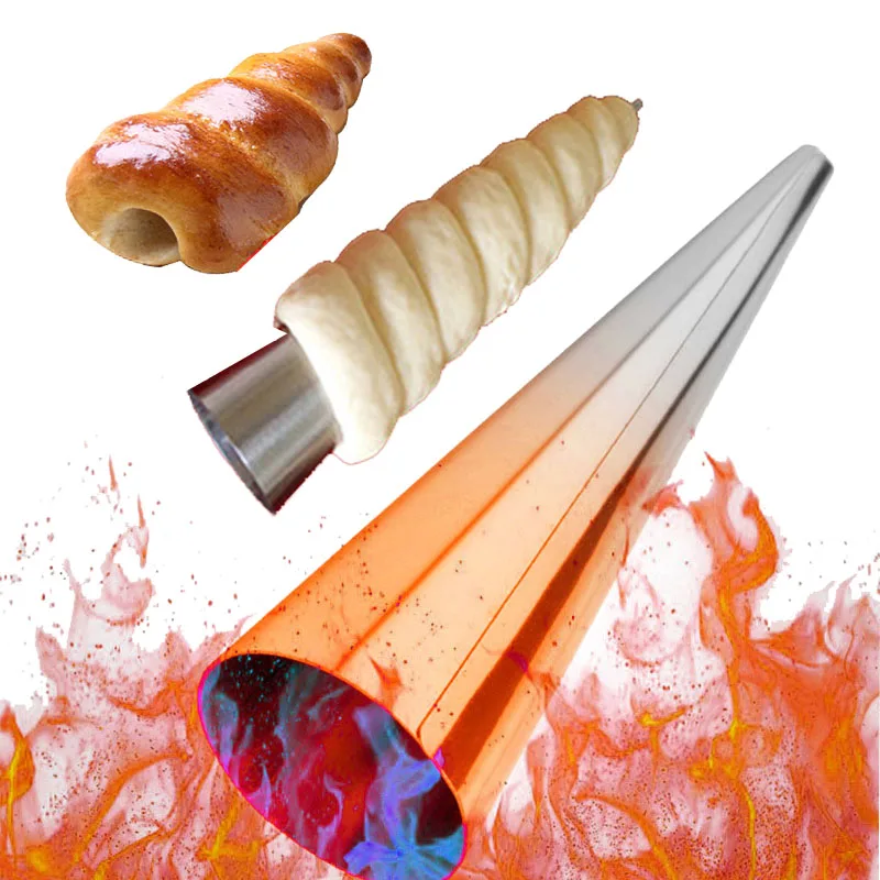 5pcs Baking Cone Croissant Mold Cannoli Forms Spiral roller Stainless