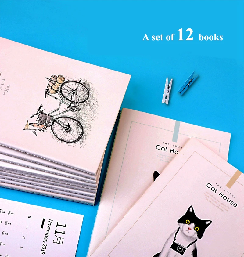 12PCS/LOT Deli A5(210x148mm) B5(250x175mm) Suture book Notebook Writing book Cartoon cover books student children notebooks 12PCS/LOT Deli A5(210x148mm) B5(250x175mm) Suture book Notebook Writing book Cartoon cover books student children notebooks
