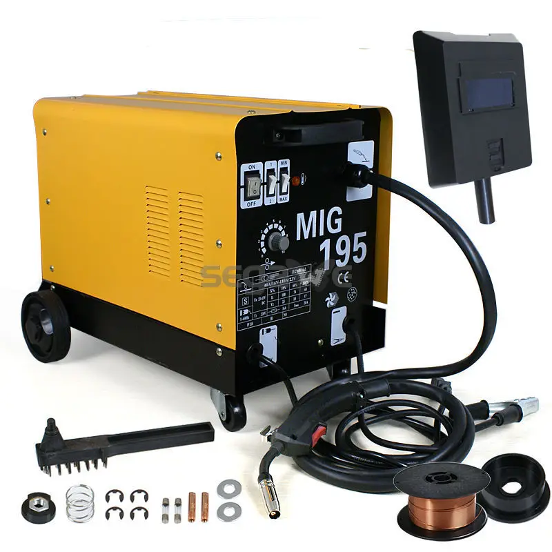 195 AMP DUAL MIG 195 Flux Core Auto Wire Welding Machine Gas/No Gas