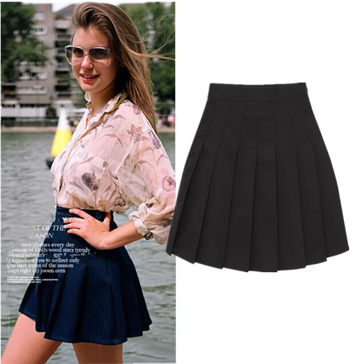 

Fashion Sexy Women Short Skirts College Students Wind Code Slim High Waist Pleated Jupe Women Cute Tulle Short Skirt