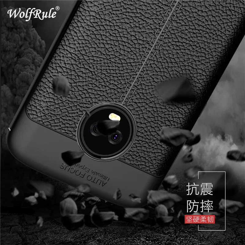 Чехол WolfRule для Moto G6 противоударный Роскошный кожаный чехол из ТПУ Motorola телефона 5
