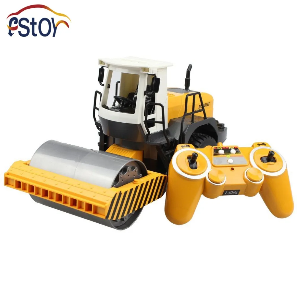 2.4G RC Road Roller Remote Control 2 Rubber Wheel Drive Engineer Truck Toy