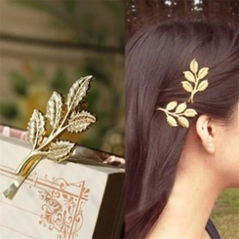 

Mamojko European Golden 5 Leaves Wedding Hairpin For Women Fashion Bride Headdress Olive Leaf Folder Hair Accessories Jewelry