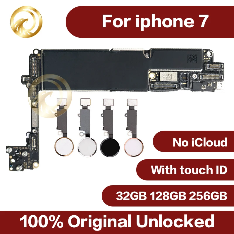 Оригинальная разблокированная материнская плата для iphone 7 с сенсорным ID, без Touch ID, 32 ГБ 128 ГБ 256 ГБ