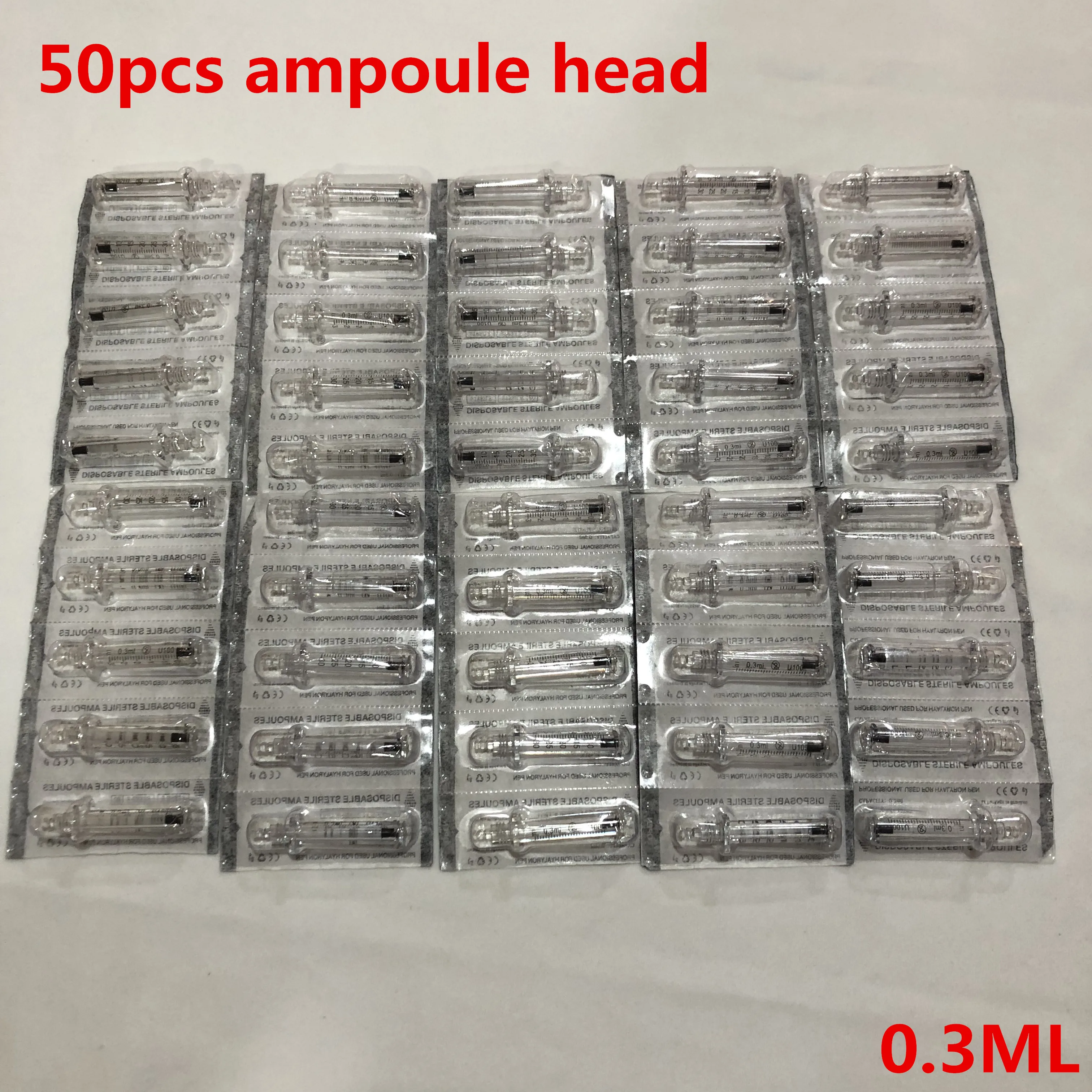 

High quality 0.3ML Syringe Ampoule head for hyaluron gun hyaluronic pen High Pressure wrinkle removal water syringe