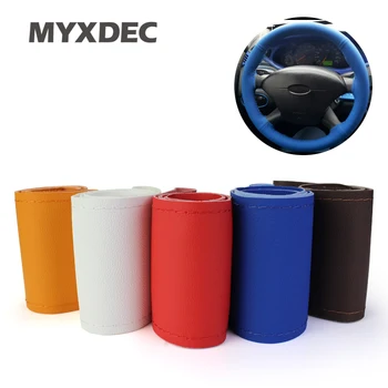 

5 Colors DIY Leather Sport Car Steering Wheel Cover Auto Car Stitch Styling On Wrap Cover WIth Needles Thread For Diameter 38cm