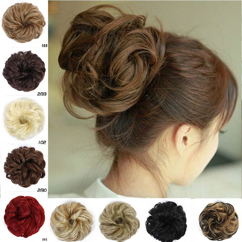 Mumupi Hair Bun Extensions Wavy Curly Messy Hair Extensions Donut