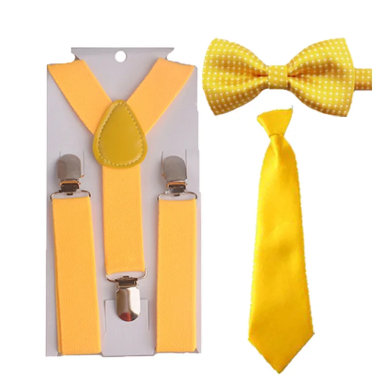 

Hot Baby&kids Children Toddler Yellow Bowtie Ties Suspenders Set Classic Colorful Formal Party HHtr0007a08