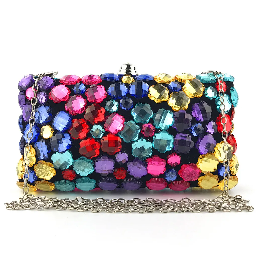 

Women Crystal Beaded Clutch Evening Chain Crossbody Bags Party HandBag Crystal Beaded Clutch Dinner Bag Crossbody Bags May28