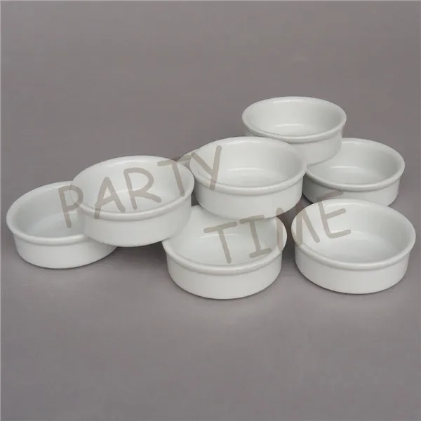 Ceramic mini whtie round dish, appetizer dish, sauce dish, dipping dish