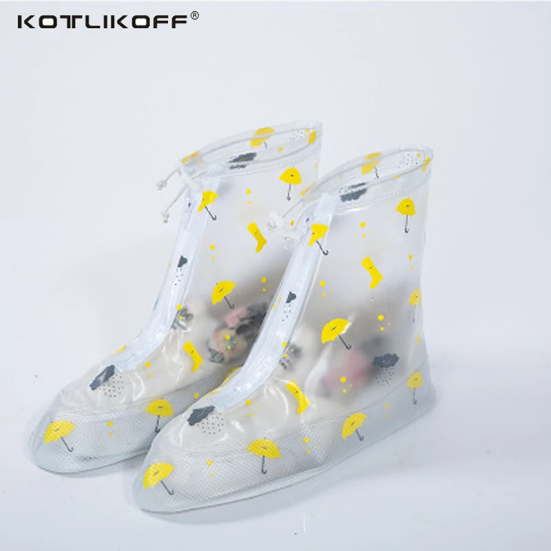 

KOTLIKOFF Upgrade 100% waterproof rainproof shoe cover overshoes are thick rain tourism waterproof shoe cover