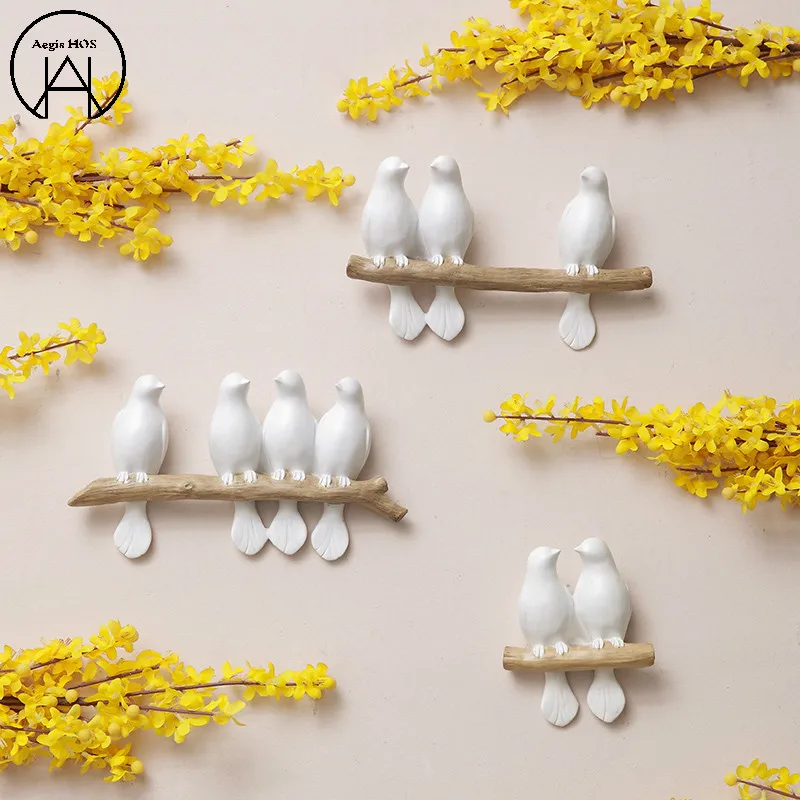 Online Resina Animal Pared colgante Birdie Pared decoración Pared pegatina Vinilos Adhesivos Decorativos decoración para el hogar