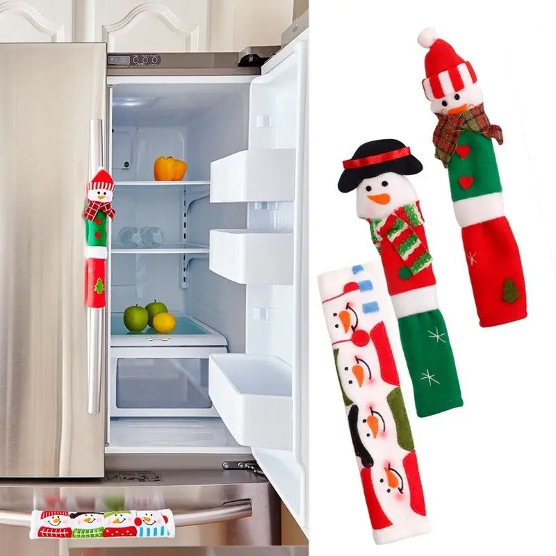 3 шт. Снеговик Рождество холодильник, СВЧ-печь Чехлы для дверных ручек дверные ручки декор крышка